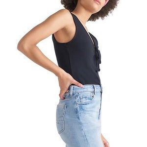 Dex Ribbed Ring Front Bodysuit Black Size M Medium NWT